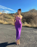 Women Summer Sexy Strapless Gradient Maxi Dress