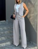 Fashion vest wide-leg pants Casual set