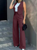 Fashion vest wide-leg pants Casual set