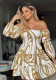 Off Shoulder Sexy long sleeves ruffled casual dress