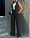 Fashion vest wide-leg pants Casual set