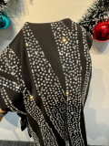 Sexy See-Through Beaded Mesh long sleeve Bodycon club dress
