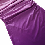 Women Summer Sexy Strapless Gradient Maxi Dress