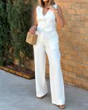 Fashion vest wide-leg pants Casual set