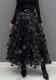 Women Retro Polka Dot Mesh Skirt