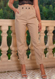 Women button pocket Cargo Casual leggings Pant