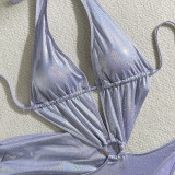 Women Hollow One-piece Swimwear Two-piece Set