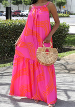 Women Summer Holidays Backless Suspender Maxi Dress