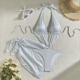 Women Hollow One-piece Swimwear Two-piece Set