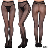 Women Vertical Stripe Hollow Lace Jacquard Basic Tights