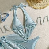 Women Hollow One-piece Swimwear Two-piece Set