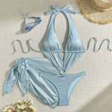 Women Hollow One-piece Swimwear Two-piece Set