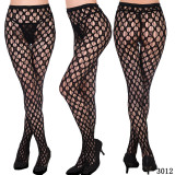 Women Vertical Stripe Hollow Lace Jacquard Basic Tights