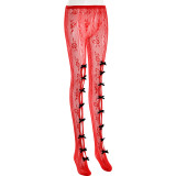 Women Solid Bow Basic Pants