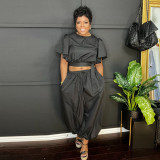 Women Lace-Up Top and Pant two-piece set