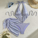 Women Hollow One-piece Swimwear Two-piece Set