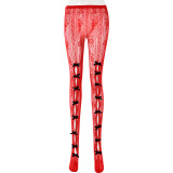 Women Solid Bow Basic Pants