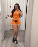 Women's Casual Solid Color  Short Sleeve Bodysuit Shorts Two Piece Set