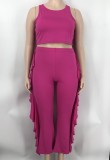 Fashion Women's Clothing Solid Color Tank Top Trousers Two-Piece Set
