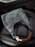 Denim Tote Bag Women's Spring Summer Casual Armpit Bag Shoulder Bag