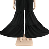 Plus size Women summer top and wide-leg pants two-piece