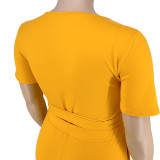 Plus size Women summer top and wide-leg pants two-piece