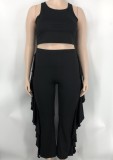 Fashion Women's Clothing Solid Color Tank Top Trousers Two-Piece Set