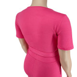 Plus size Women summer top and wide-leg pants two-piece