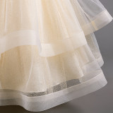 Girls' Dresses For Middle And Large Children's Puffy Mesh Princess Dress Trendy Evening Dress