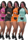 Women's Casual Solid Color  Short Sleeve Bodysuit Shorts Two Piece Set