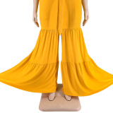 Plus size Women summer top and wide-leg pants two-piece