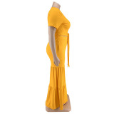 Plus size Women summer top and wide-leg pants two-piece