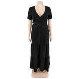Plus size Women summer top and wide-leg pants two-piece