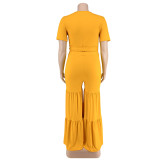 Plus size Women summer top and wide-leg pants two-piece