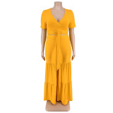 Plus size Women summer top and wide-leg pants two-piece
