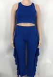 Fashion Women's Clothing Solid Color Tank Top Trousers Two-Piece Set