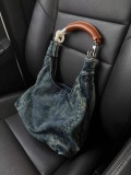 Denim Tote Bag Women's Spring Summer Casual Armpit Bag Shoulder Bag