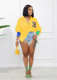 Fall/Winter Style Patchwork Embroidered Appliqued Front Short Back Long Blouse