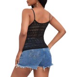 Women Suspender Lace Hollow Sexy Backless sleeveless T-shirt