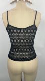 Women Suspender Lace Hollow Sexy Backless sleeveless T-shirt