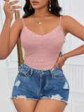 Women Suspender Lace Hollow Sexy Backless sleeveless T-shirt
