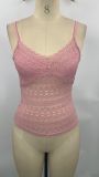 Women Suspender Lace Hollow Sexy Backless sleeveless T-shirt