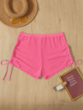 Women sexy solid swimsuit mesh drawstring beach swim shorts bikini shorts