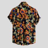 Men's Summer Floral Casual Short-sleeved shirt