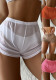 Women sexy solid swimsuit mesh drawstring beach swim shorts bikini shorts
