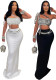 Women Suspender Beaded Top with Bodycon Skirt