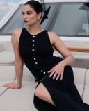 Women round neck sleeveless maxi dress
