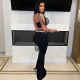 Women Suspender Beaded Top with Bodycon Skirt