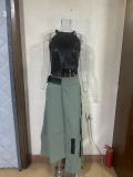 Women Summer Halter Neck Crop Top and Skirt Two-piece Set