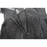 Summer Style Fashion Women's Sexy See Through Low Back Tassel Lace Dress